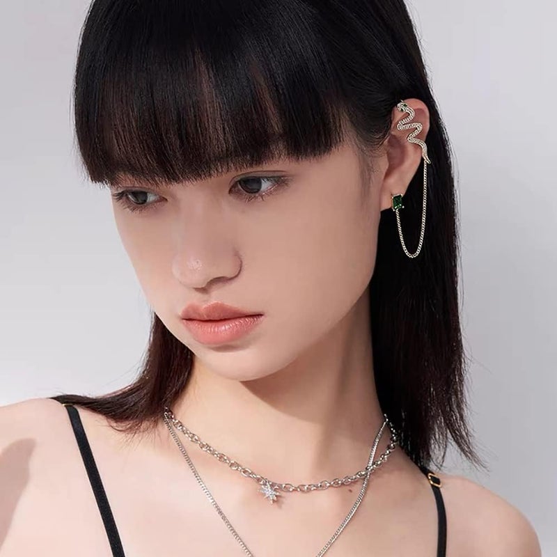 Vercret Gold Cuff Earrings for Women Cartilage Ear Cuff CZ Adjustable Ear Clip Wrap Around Earring No Piercing - Image 2
